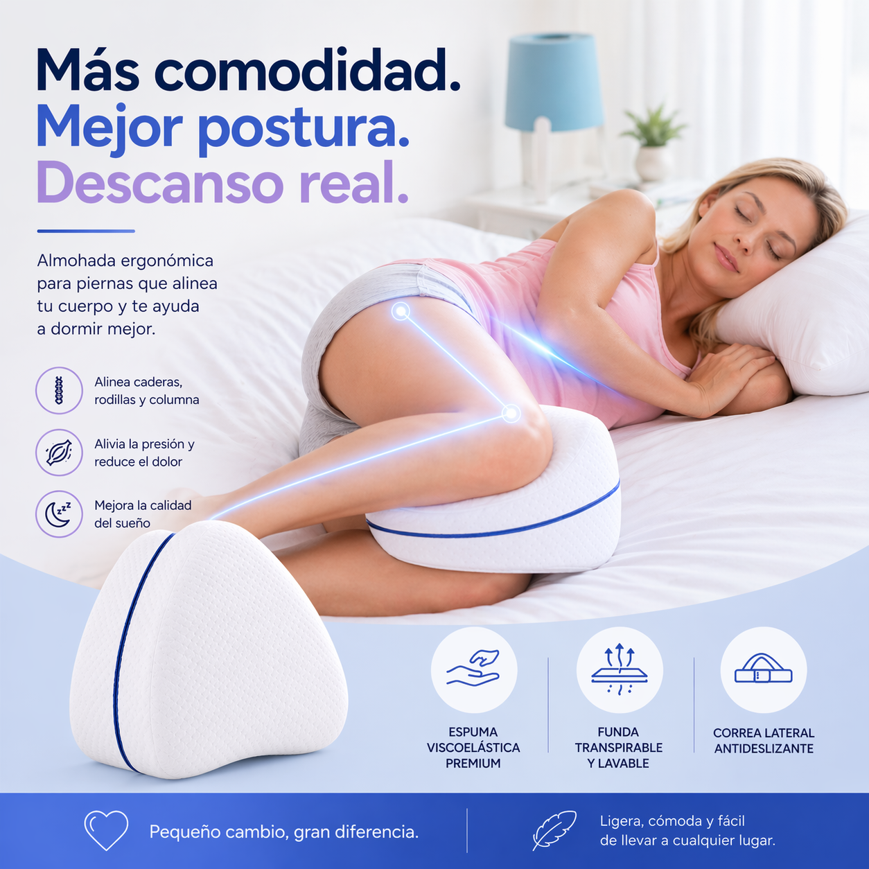 Almohada Ergonómica para Piernas