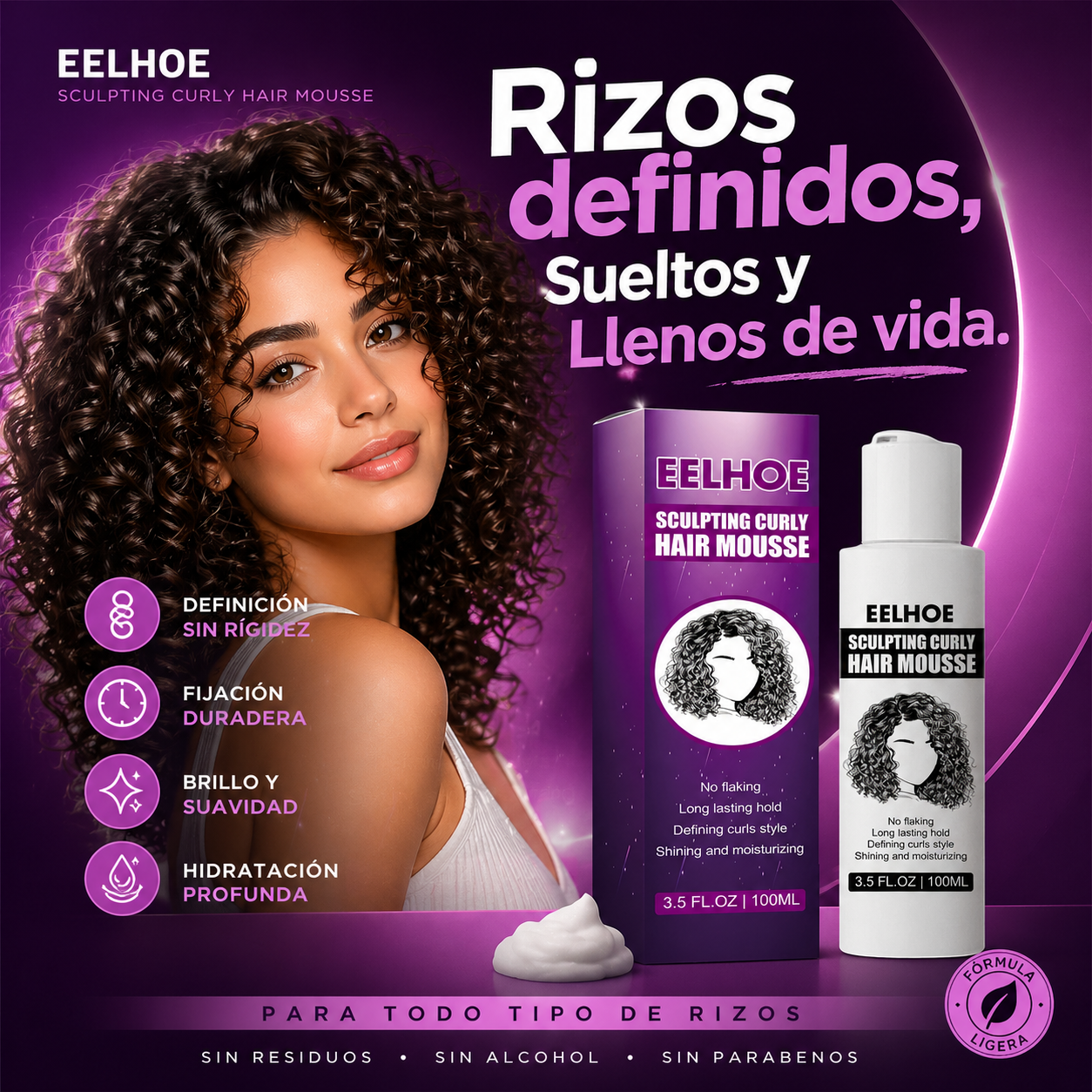 Espuma para Cabello Rizado