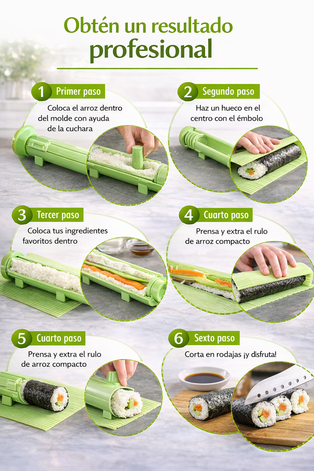 Set de Sushi + Palillos de Bambú